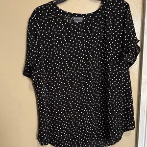 Lauren Ralph Lauren Black and White Polka Dot Blouse